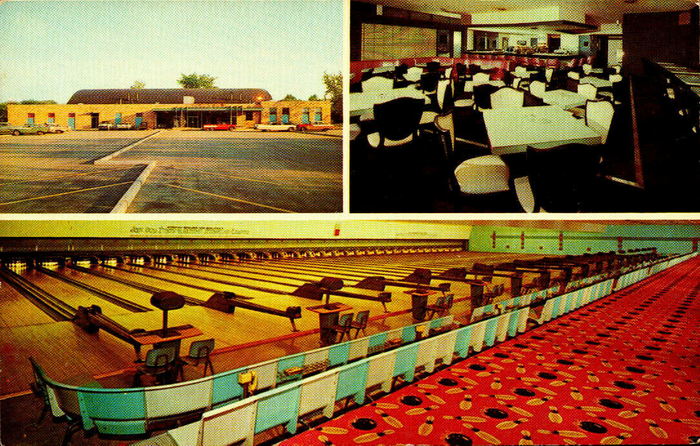 Firebird Lanes (Huron Bowl, JBs Lounge) - Vintage Postcard